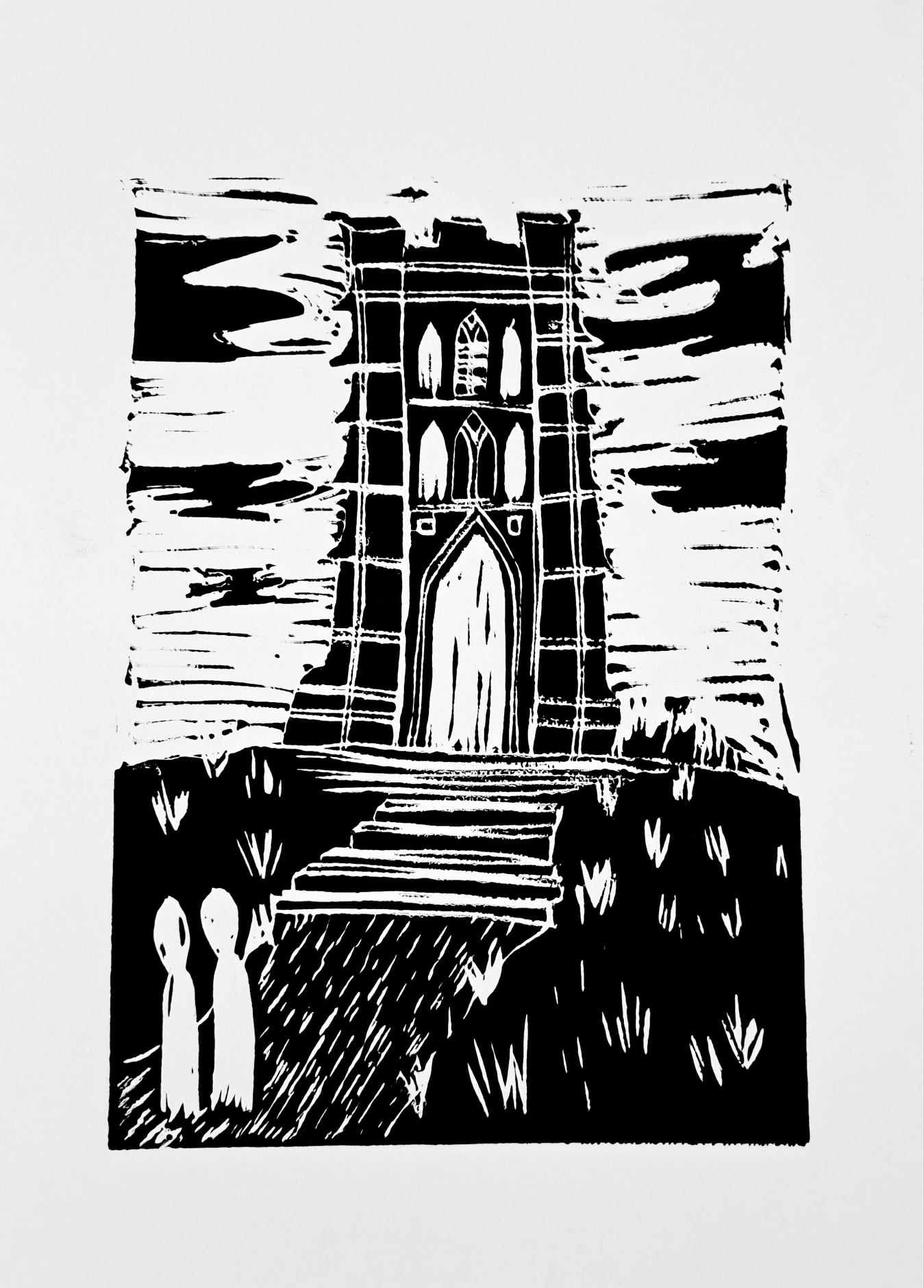Glastonbury Tor - Linocut Print