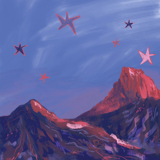 Mountains at Dusk Print
