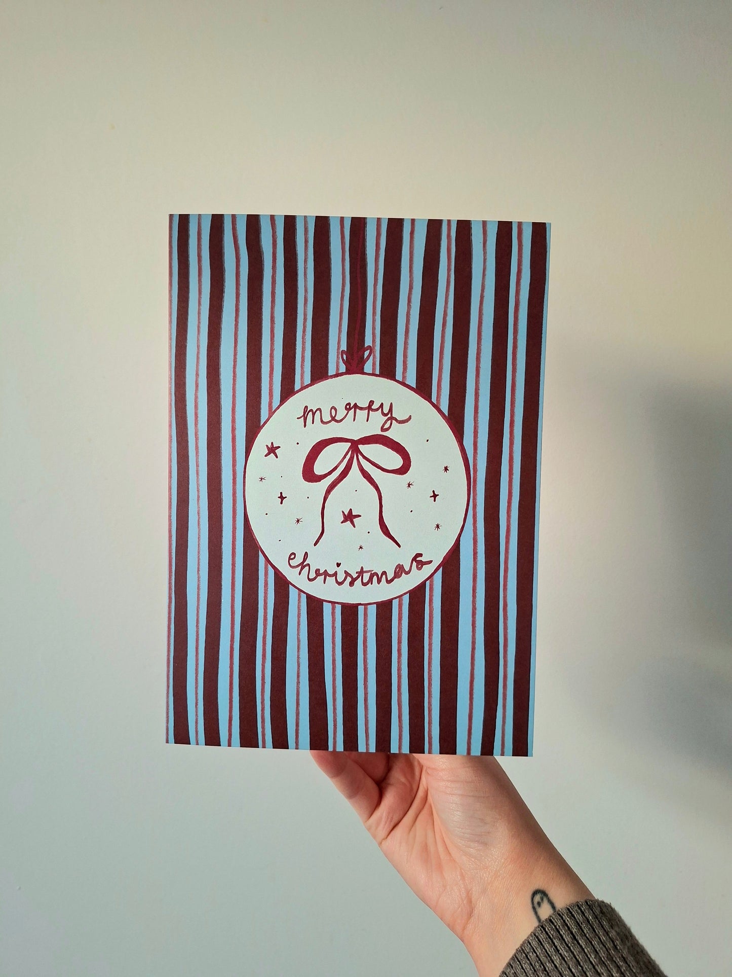 A Stripy Merry Christmas - Christmas Card