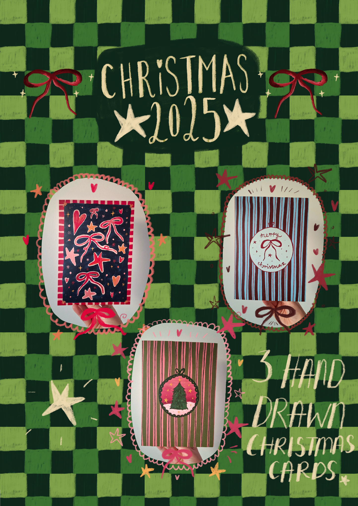 A Stripy Merry Christmas - Christmas Card
