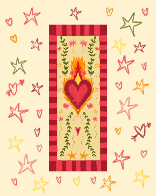 Burning Heart Bookmark