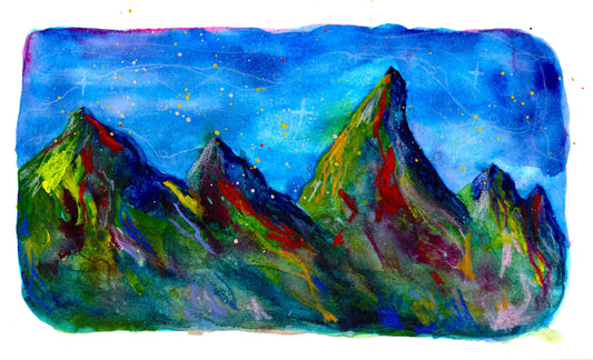 Moonlight Peaks Print