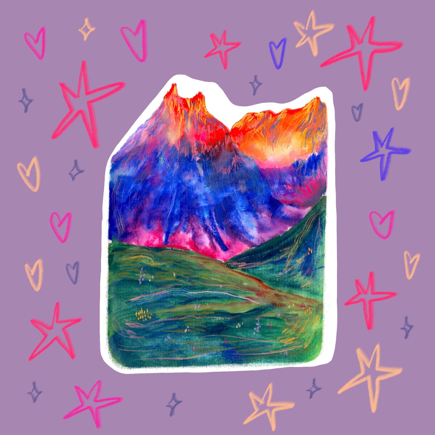 Mountains Holographic Sticker